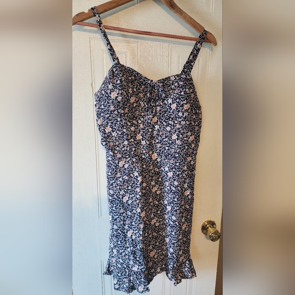 Wallflower Navy and Pink Floral Dress